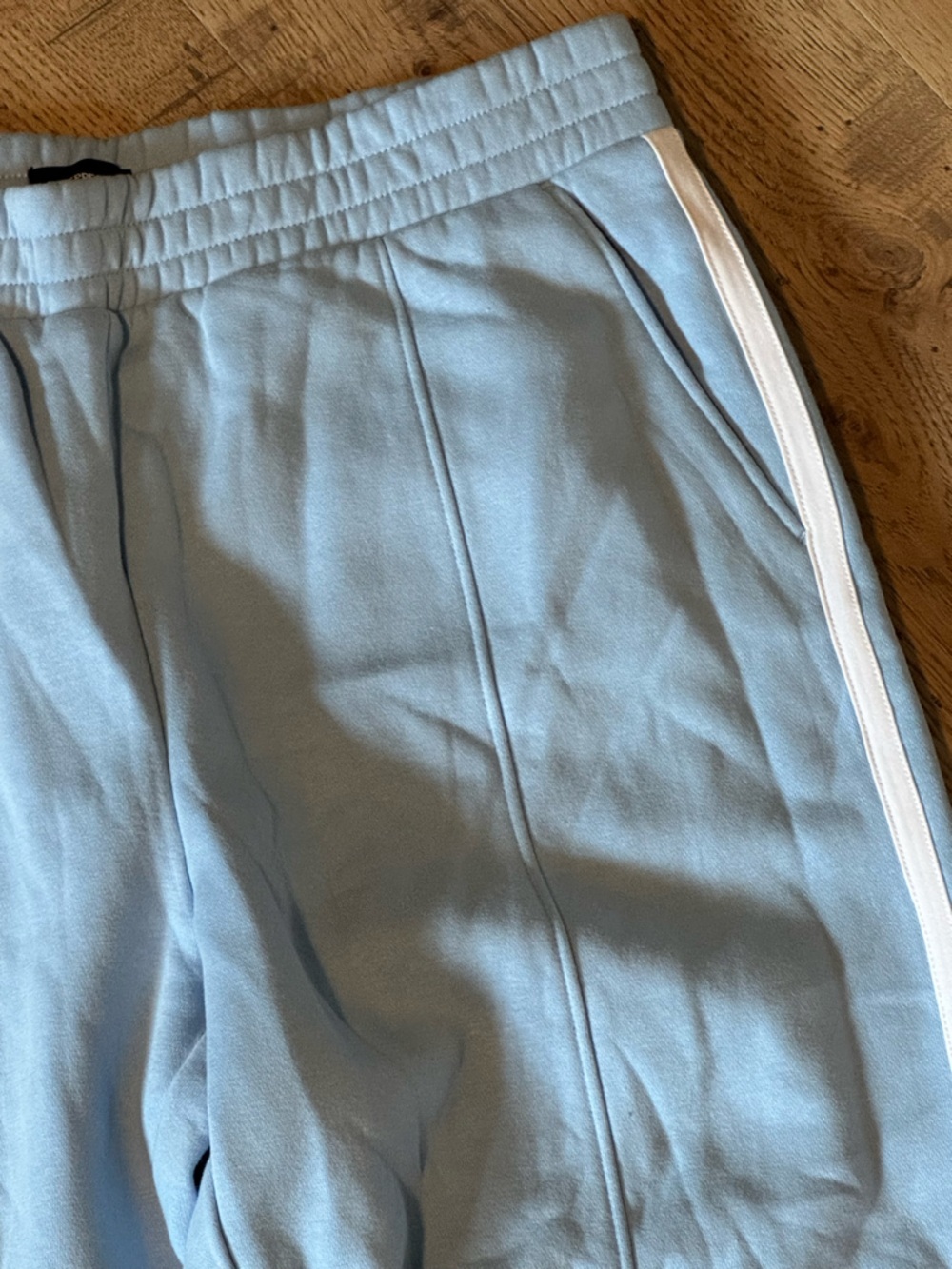Express Light Blue Varsity Pants Stripe Wide Leg M NWT - Picture 4 of 7
